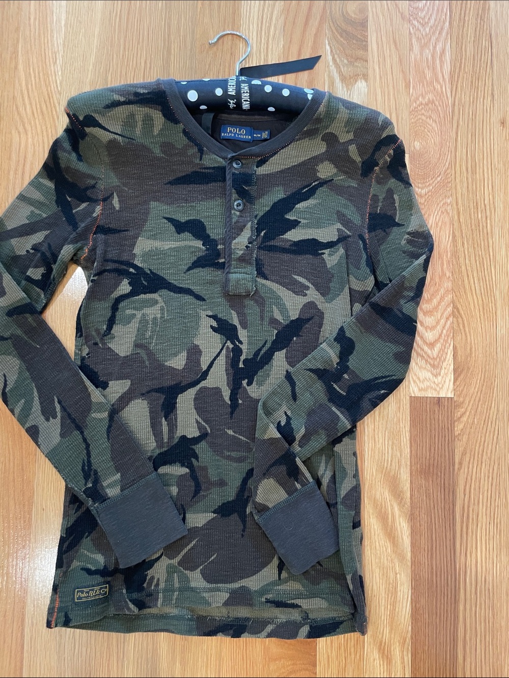 Polo Ralph Lauren Kids' Camo Henley Long Sleeve Shirt - Green